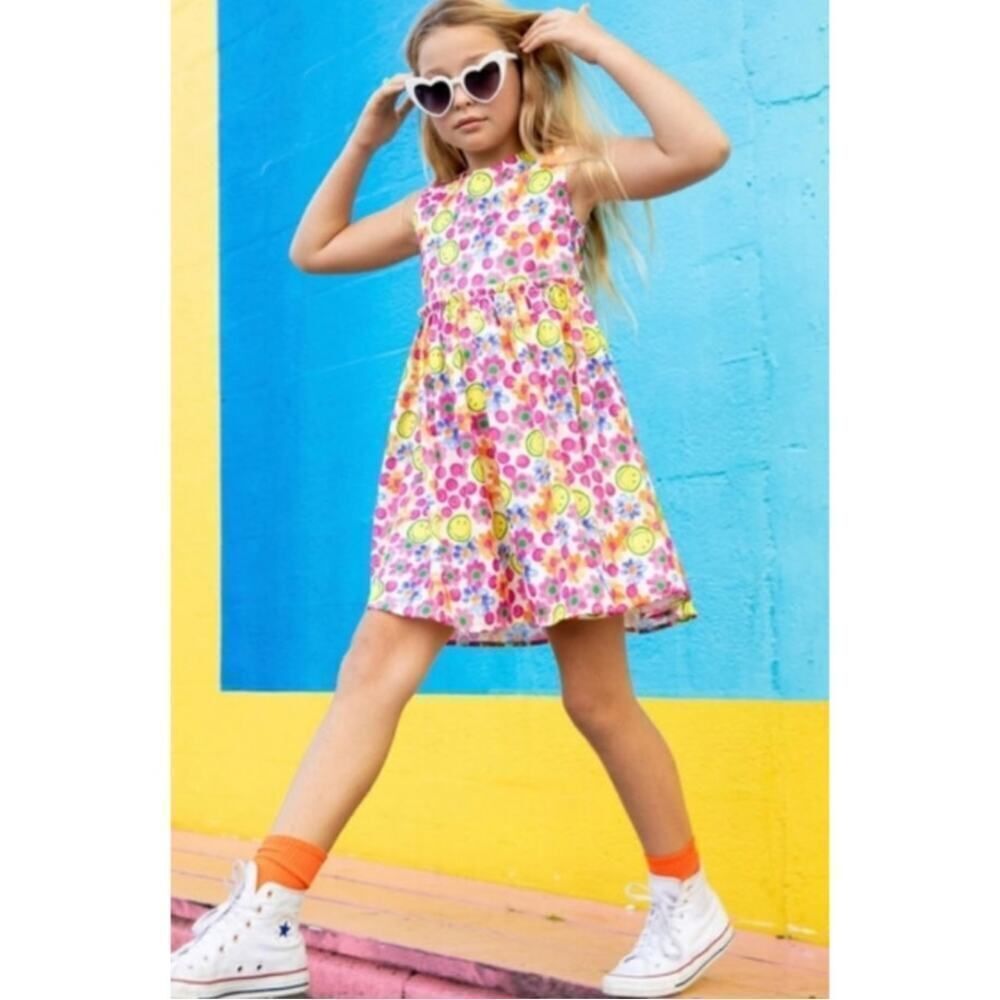 Lola + The Boys Daisy Smiley Face Sleeveless Sundress Girl’s Sz. 8